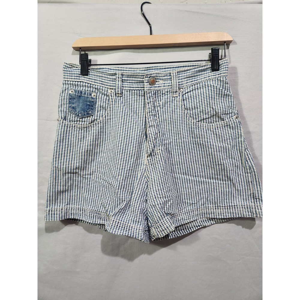 VTG Y2K‎ ENUF Plaid Shorts Highrise Buckle Back Sz 5  28" Waist